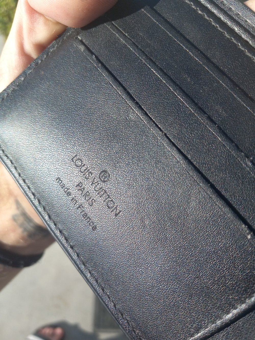 Louis Vuitton Black Leather Men's Cardholder Wallet